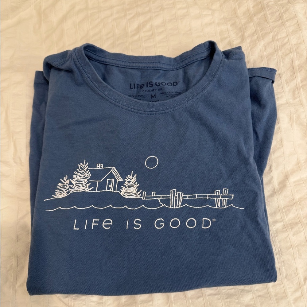 Life Is Good Denim Blue Crusher Tee